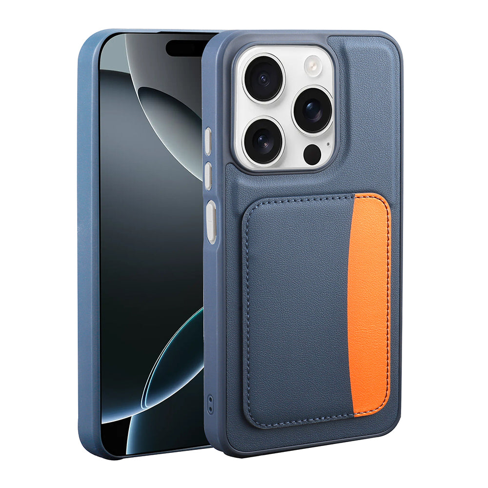 Apple iPhone 15 Kılıf Kartlıklı Zore X-Kart Silikon Kapak Lacivert
