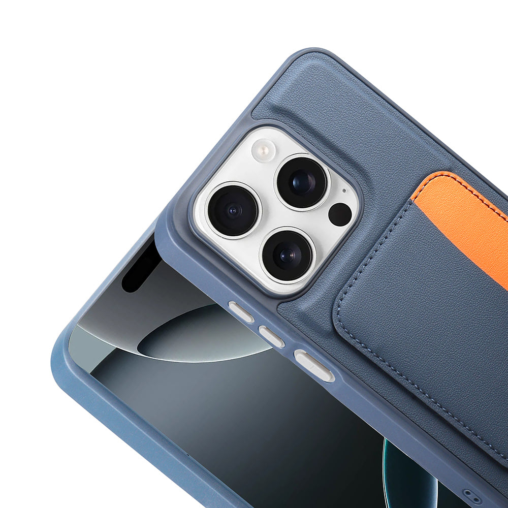 Apple iPhone 15 Kılıf Kartlıklı Zore X-Kart Silikon Kapak Kahverengi