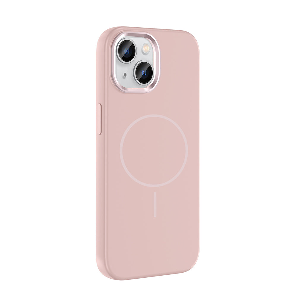 Apple iPhone 15 Kılıf M-Safe Şarj Özellikli Metal Kamera Çerçeveli Zore Edi Silikon Kapak Lacivert