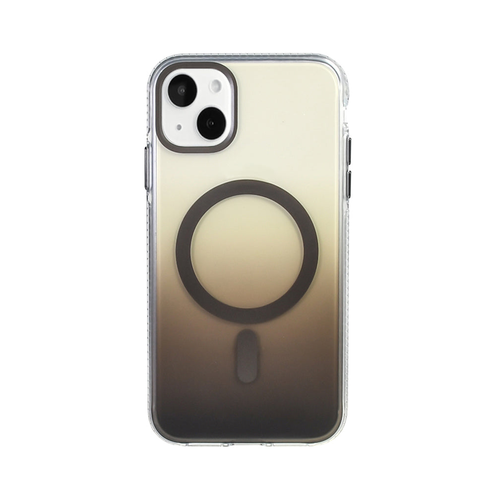 Apple iPhone 15 Kılıf M-safe Şarj Özellikli Transparan Renk Geçişli Zore Toros Kapak Rose Gold