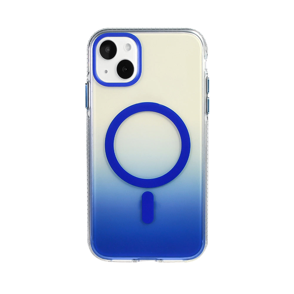 Apple iPhone 15 Kılıf M-safe Şarj Özellikli Transparan Renk Geçişli Zore Toros Kapak Gri