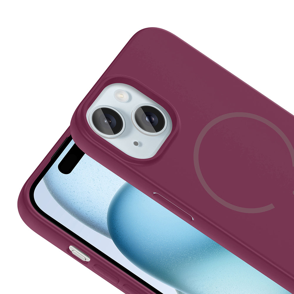 Apple iPhone 15 Kılıf M-safe Şarj Özellikli Zore Meta Kapak Siyah