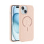 Apple iPhone 15 Kılıf M-safe Şarj Özellikli Zore Meta Kapak Rose Pembe