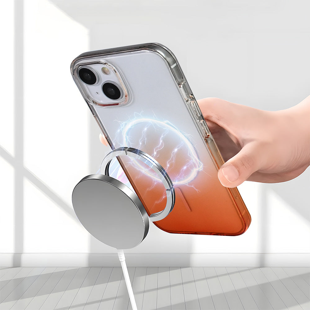 Apple iPhone 15 Kılıf M-Safe Şarj Özellikli Zore Septik Silikon Kapak Pembe