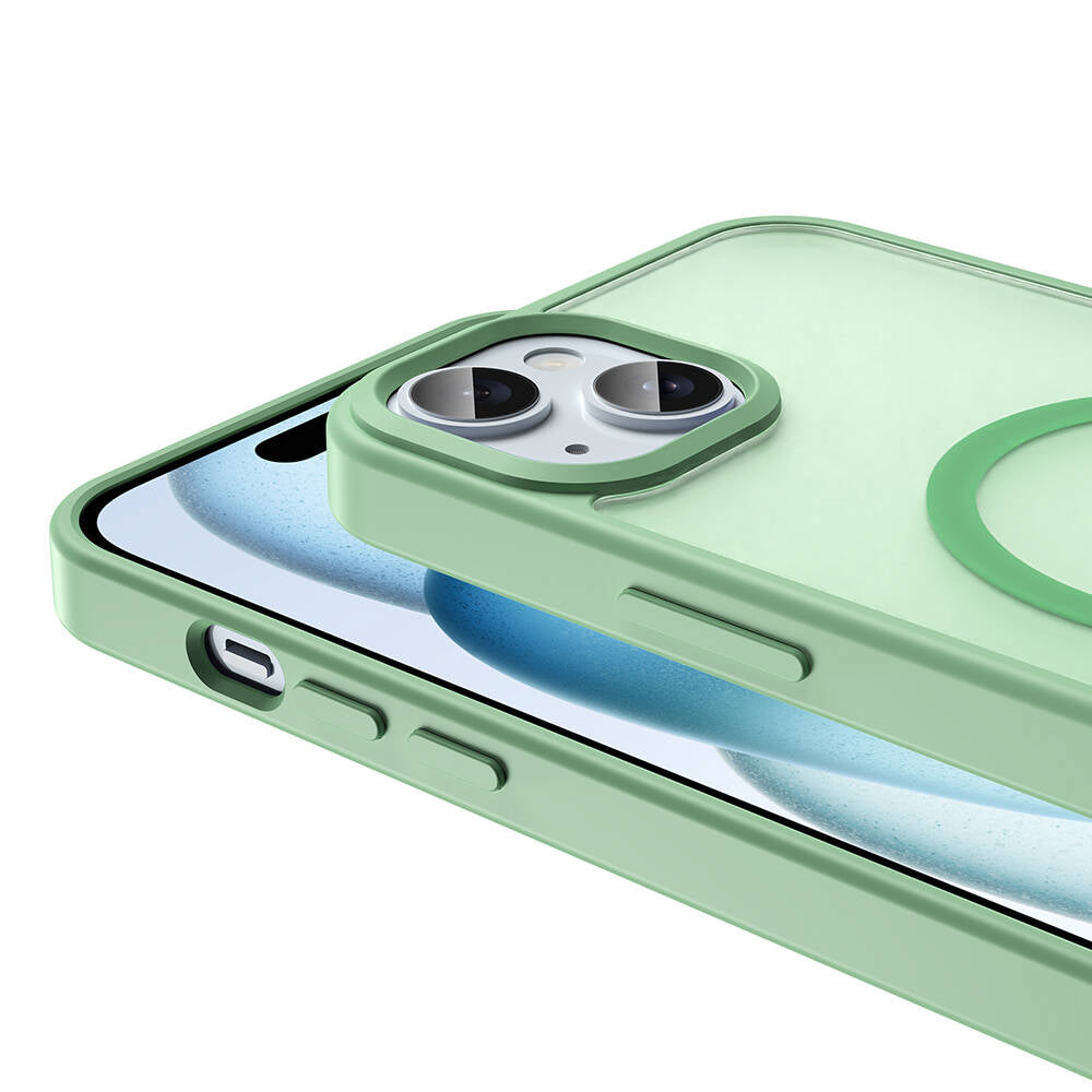Apple iPhone 15 Kılıf M-safe Şarj Özellikli Mat Arka Yüzey Zore Sio Kapak Derin Mor