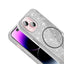 Apple iPhone 15 Kılıf M-safe Şarj Özellikli Parlayan Simli Zore Okso Kapak Pembe