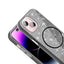 Apple iPhone 15 Kılıf M-safe Şarj Özellikli Parlayan Simli Zore Okso Kapak Pembe