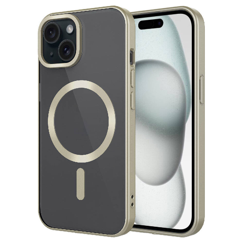 Apple iPhone 15 Kılıf Mat Tasarımlı M-safe Wireless Şarj Özellikli Zore Mat Setro Kapak Sarı