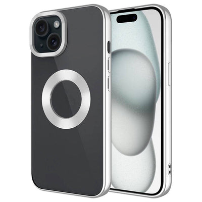 Apple iPhone 15 Kılıf Tek Kamera Çerçeveli Logo Gösteren Zore Omega Kapak Siyah
