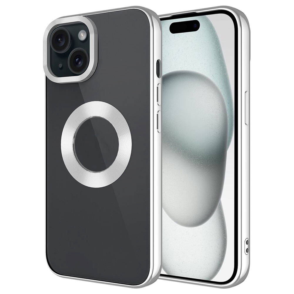 Apple iPhone 15 Kılıf Tek Kamera Çerçeveli Logo Gösteren Zore Omega Kapak Lacivert