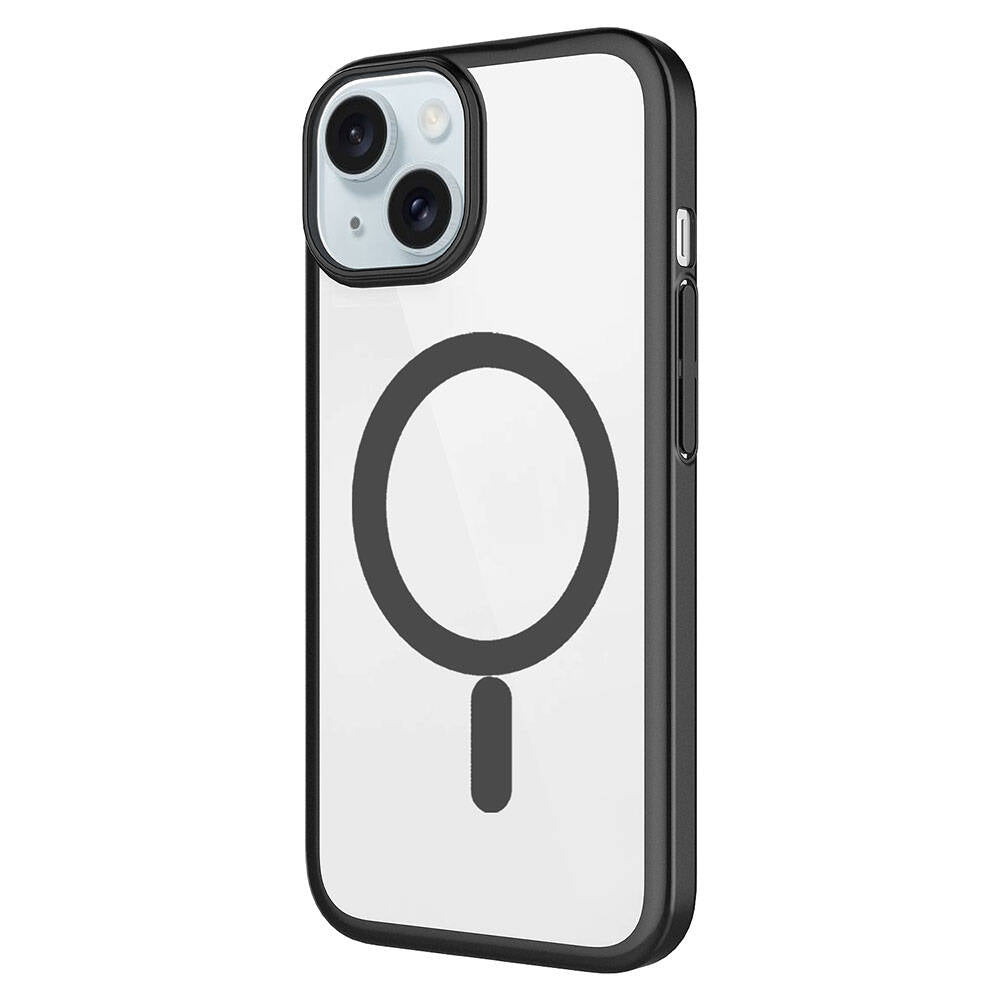 Apple iPhone 15 Kılıf Wireless Şarj Özellikli Sert PC Zore Mat Riksos M-safe Kapak Gümüş