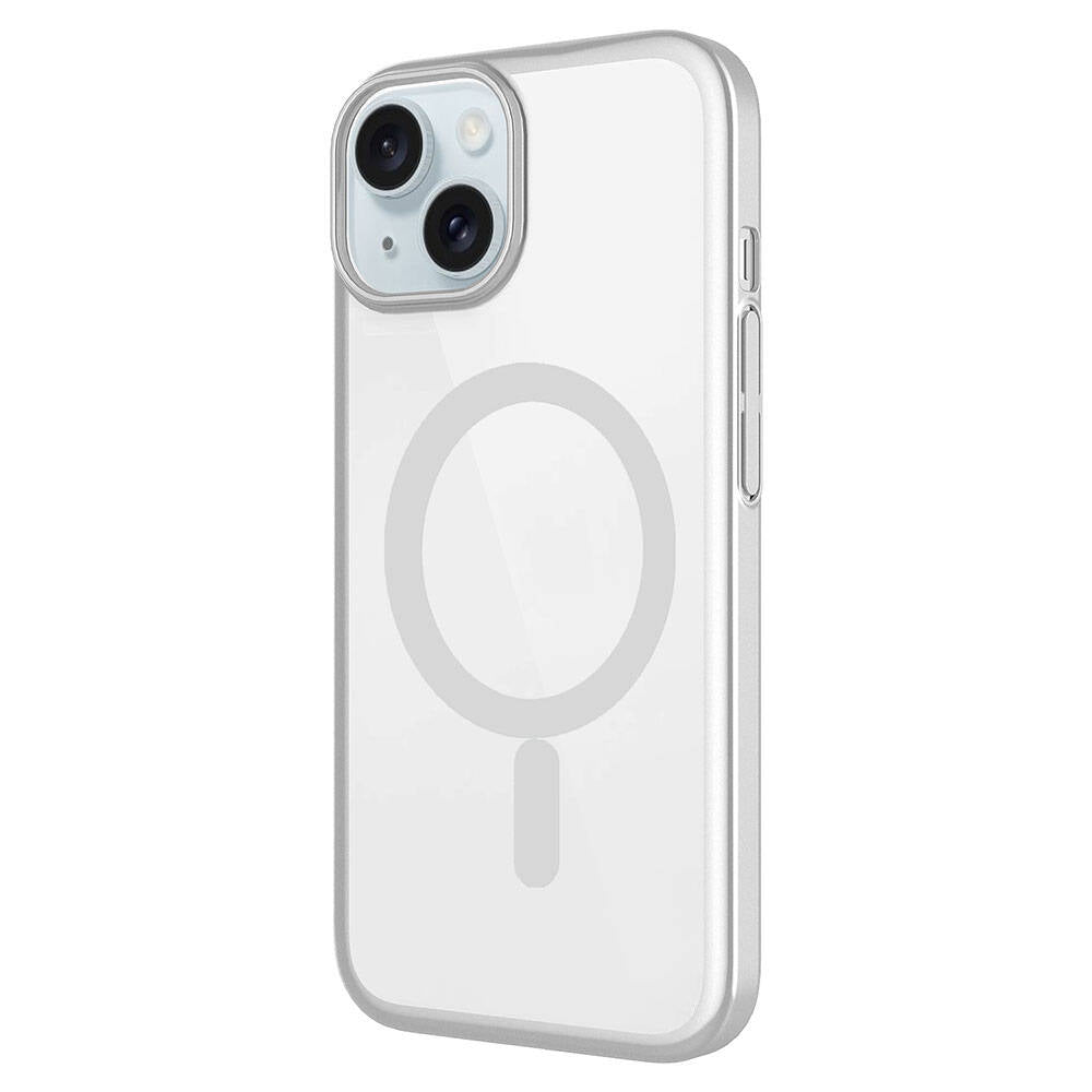 Apple iPhone 15 Kılıf Wireless Şarj Özellikli Sert PC Zore Mat Riksos M-safe Kapak Mavi