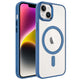 Apple iPhone 15 Kılıf Wireless Şarj Özellikli Zore Krom M-safe Silikon Kapak Lavendery Gray