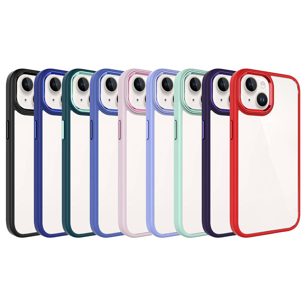 Apple iPhone 15 Kılıf Zore Krom Kapak Derin Mor