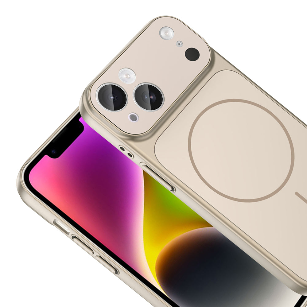 Apple iPhone 15 Kılıf Zore M-Safe Şarj Özellikli Kamera Korumalı Formen Kapak Gri