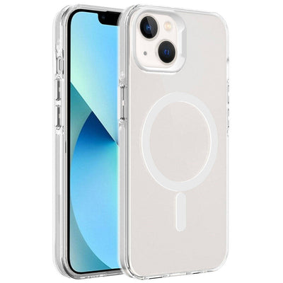 Apple iPhone 15 Kılıf Zore M-safe Şarj Özellikli Buzlu Transparan C-Pro Sert Kapak Renksiz