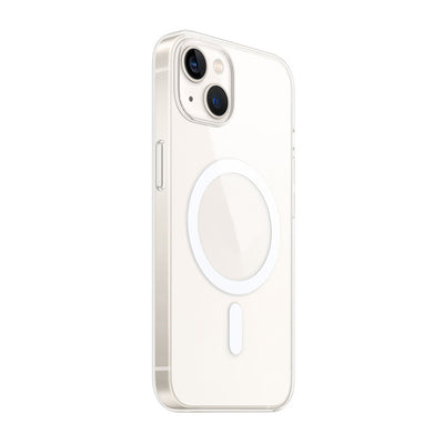 Apple iPhone 15 Kılıf Zore M-safe Şarj Özellikli Şeffaf Tek Kamera Çerçeveli Porto Kapak Renksiz