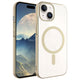 Apple iPhone 15 Kılıf Zore Wireless Şarj Özellikli Pixel M-safe Kapak Gold