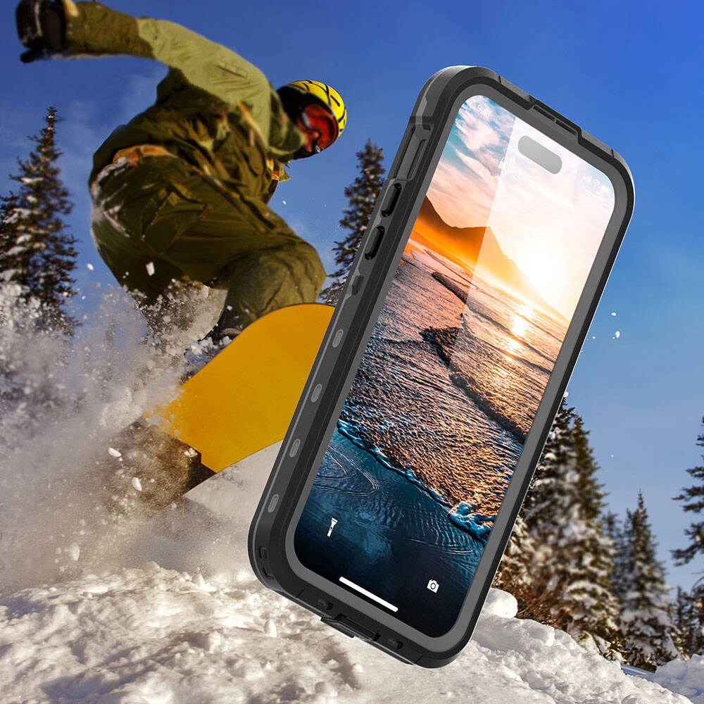 Apple iPhone 15 Plus Kılıf 1-1 Su Geçirmez Kılıf Siyah