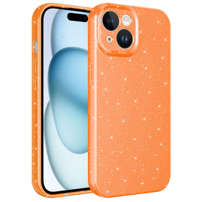 Apple iPhone 15 Plus Kılıf Kamera Korumalı Simli Lüks Zore Koton Kapak Lila