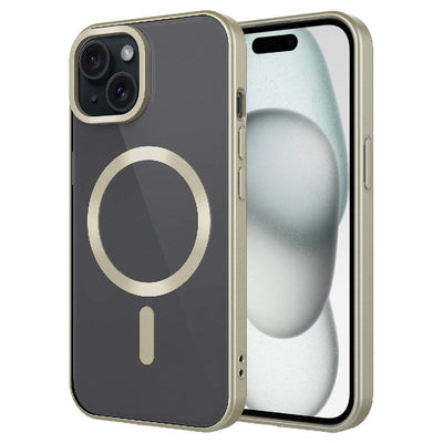 Apple iPhone 15 Plus Kılıf Mat Tasarımlı M-safe Wireless Şarj Özellikli Zore Mat Setro Kapak Sarı