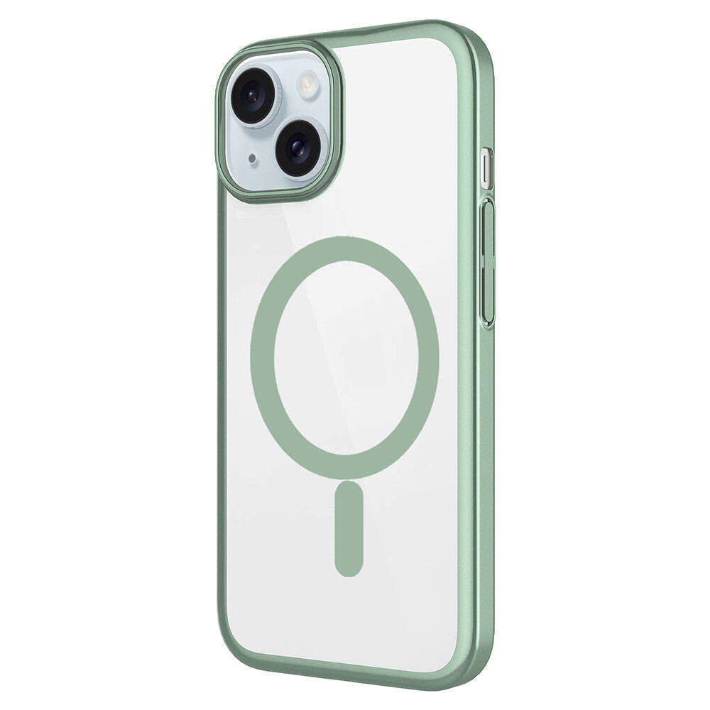 Apple iPhone 15 Plus Kılıf Wireless Şarj Özellikli Sert PC Zore Mat Riksos M-safe Kapak Siyah
