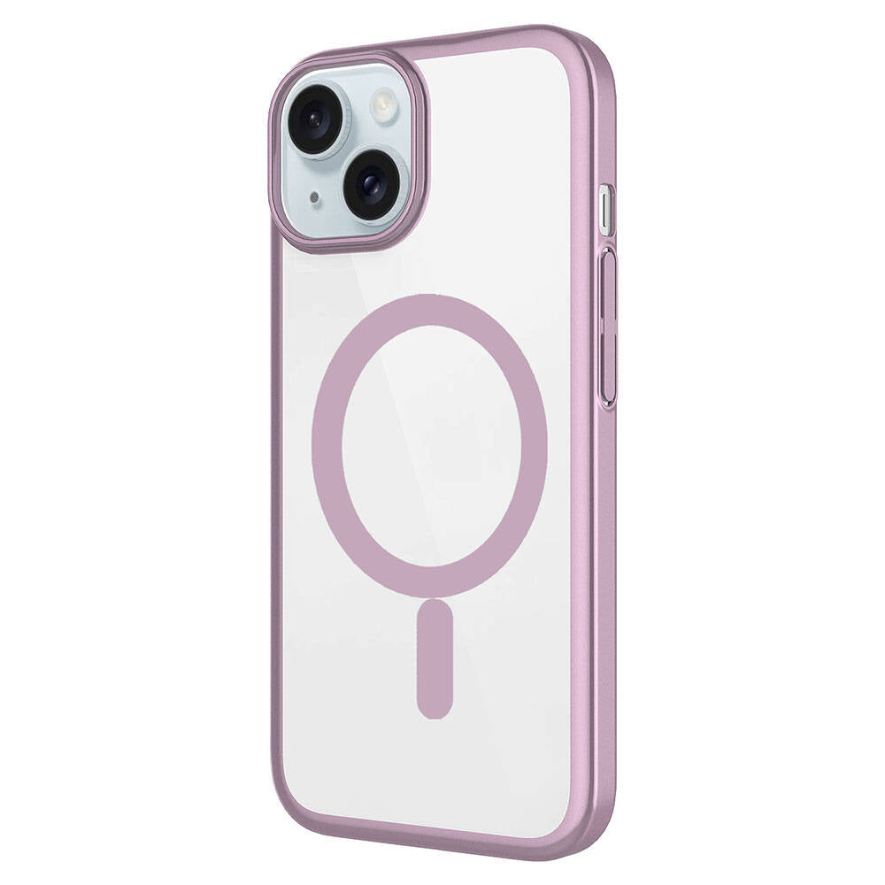 Apple iPhone 15 Plus Kılıf Wireless Şarj Özellikli Sert PC Zore Mat Riksos M-safe Kapak Siyah