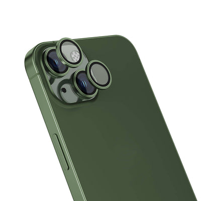 Apple iPhone 15 Plus Zore Safir CL-15 Parmak İzi Bırakmayan Anti-Reflective Kamera Lens Koruyucu Yeşil