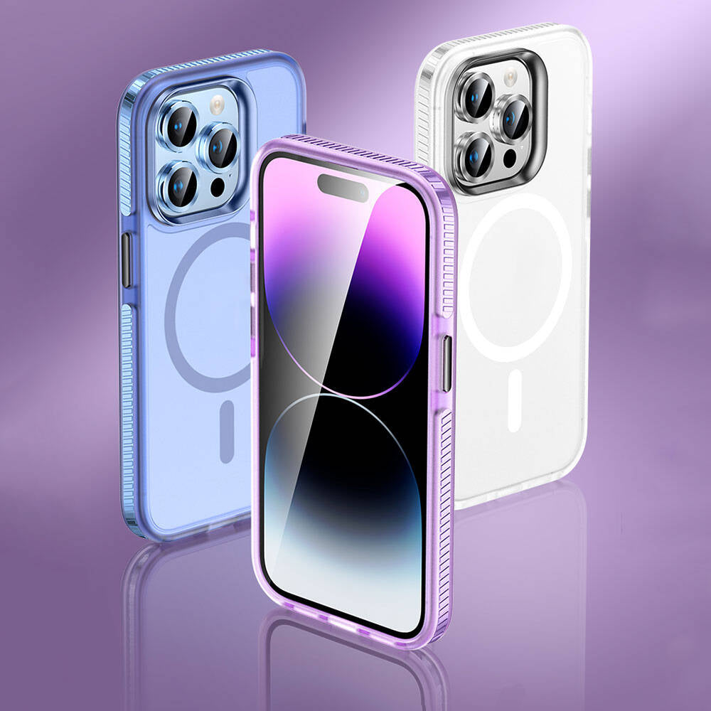 Apple iPhone 15 Pro Kılıf Airbagli M-safe Wireless Şarj Özellikli Lens Koruyuculu Zore Klaptika Kapak Siyah
