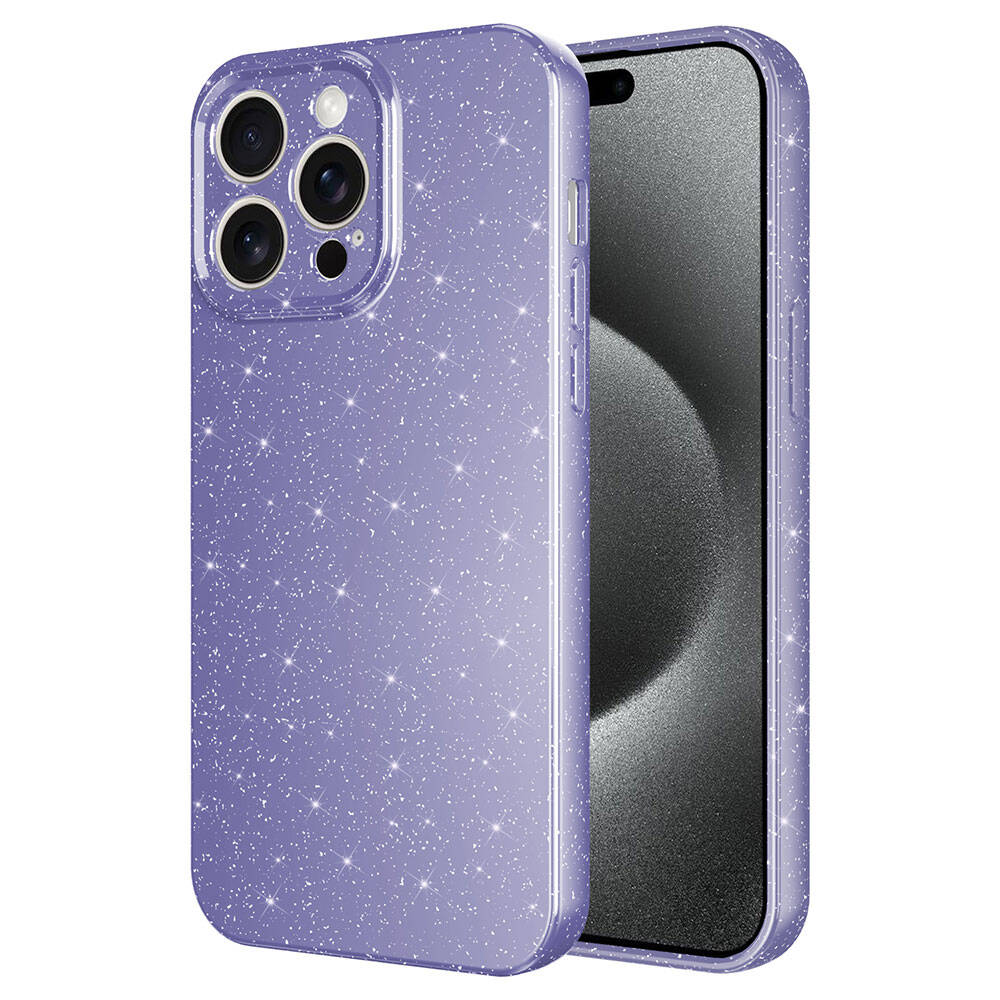 Apple iPhone 15 Pro Kılıf Kamera Korumalı Simli Lüks Zore Koton Kapak Gri