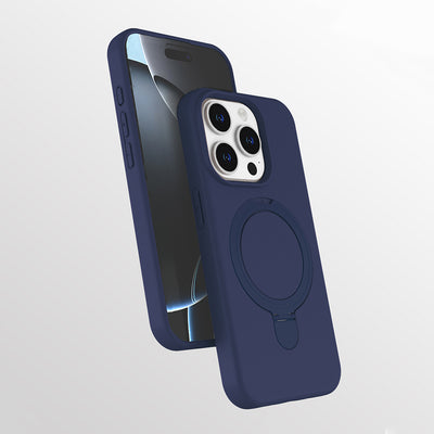 Apple iPhone 15 Pro Kılıf M-safe Şarj Özellikli Standlı Zore Samara Kapak Pembe