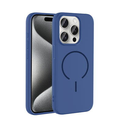 Apple iPhone 15 Pro Kılıf M-safe Şarj Özellikli Zore Meta Kapak Kahverengi