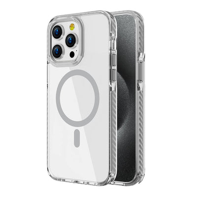 Apple iPhone 15 Pro Kılıf M-safe Şarj Özellikli Airbagli Takılabilir Askı Aparatlı Zore Nana Kapak Mor