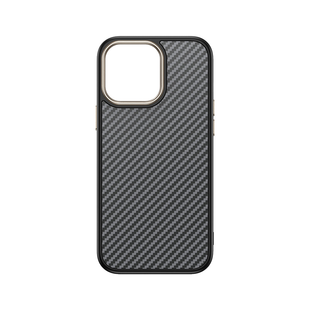 Apple iPhone 15 Pro Kılıf M-safe Şarj Özellikli Karbon Fiber Görünümlü Zore Antina Kapak Gri