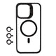 Apple iPhone 15 Pro Kılıf M-safe Şarj Özellikli Standlı Zore M-safe Klon Lensli Kapak Siyah