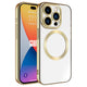 Apple iPhone 15 Pro Kılıf M-safe Wireless Şarj Özellikli Zore Setro Silikon Gold