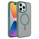 Apple iPhone 15 Pro Kılıf Mat Arka Yüzey Wireless Şarj Özellikli Zore Flet M-safe Kapak Yeşil