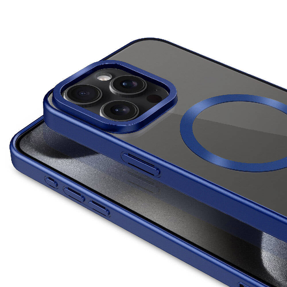 Apple iPhone 15 Pro Kılıf Mat Tasarımlı M-safe Wireless Şarj Özellikli Zore Mat Setro Kapak Gümüş
