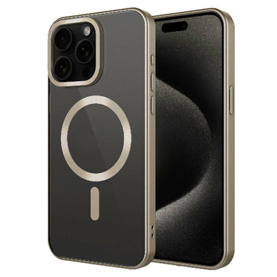 Apple iPhone 15 Pro Kılıf Mat Tasarımlı M-safe Wireless Şarj Özellikli Zore Mat Setro Kapak Titanyum