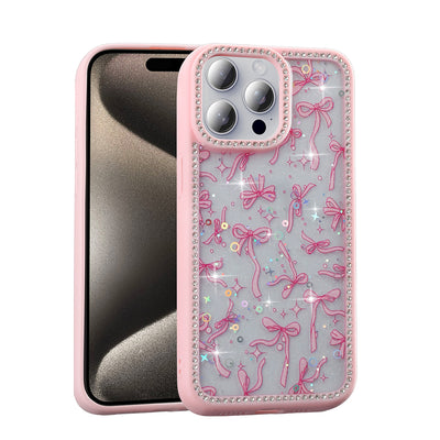 Apple iPhone 15 Pro Kılıf Taşlı ve Simli Tasarım Zore Azra Kapak Siyah