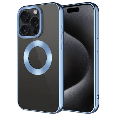 Apple iPhone 15 Pro Kılıf Tek Kamera Çerçeveli Logo Gösteren Zore Omega Kapak Siyah