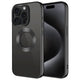 Apple iPhone 15 Pro Kılıf Tek Kamera Çerçeveli Logo Gösteren Zore Omega Kapak Siyah