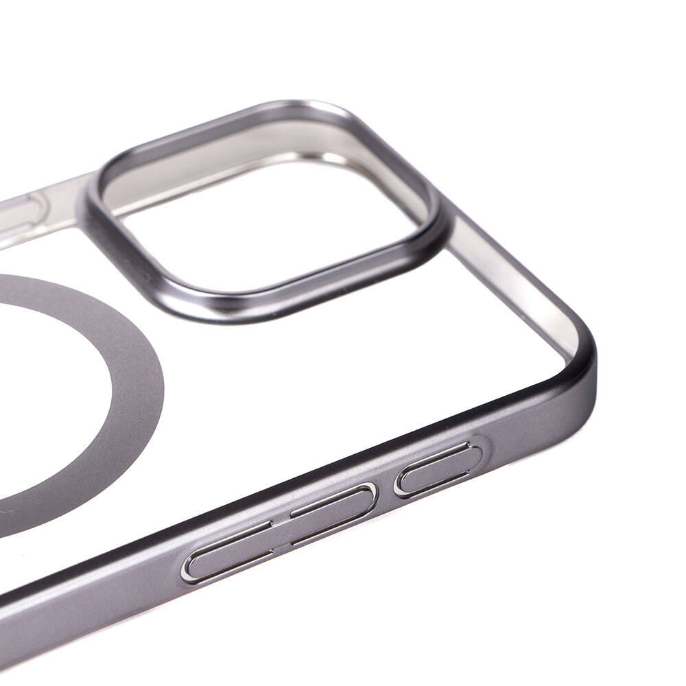 Apple iPhone 15 Pro Kılıf Wireless Şarj Özellikli Sert PC Zore Mat Riksos M-safe Kapak Lacivert