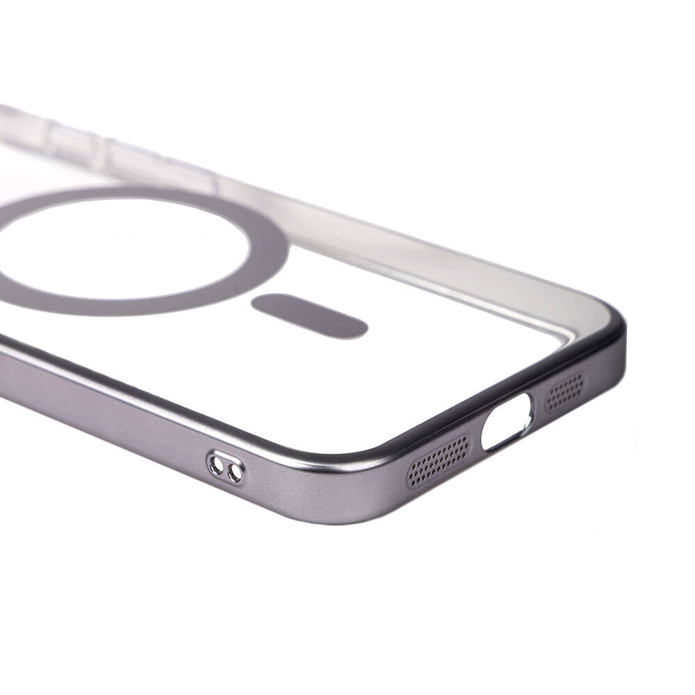 Apple iPhone 15 Pro Kılıf Wireless Şarj Özellikli Sert PC Zore Mat Riksos M-safe Kapak Siyah