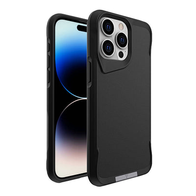 Apple iPhone 15 Pro Kılıf Zore Airbag Kenarlı T-Max Mat Standlı Kapak Lacivert