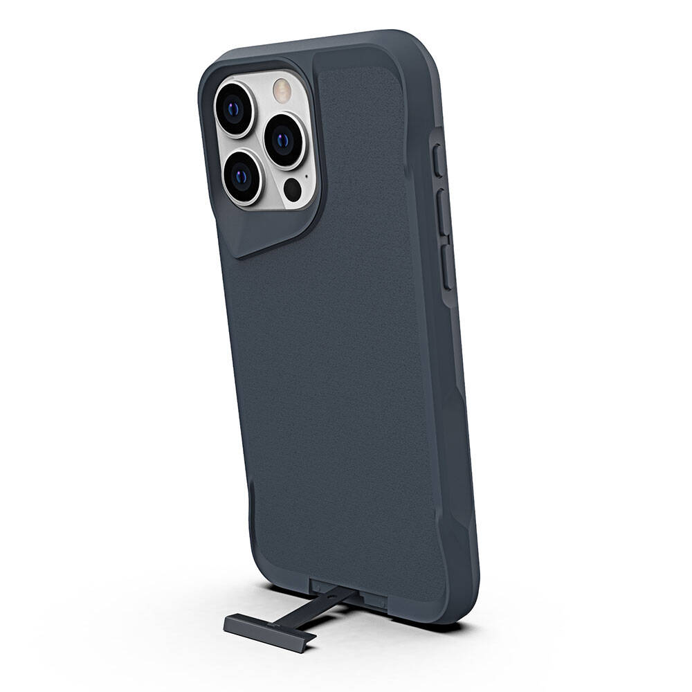 Apple iPhone 15 Pro Kılıf Zore Airbag Kenarlı T-Max Mat Standlı Kapak Gri