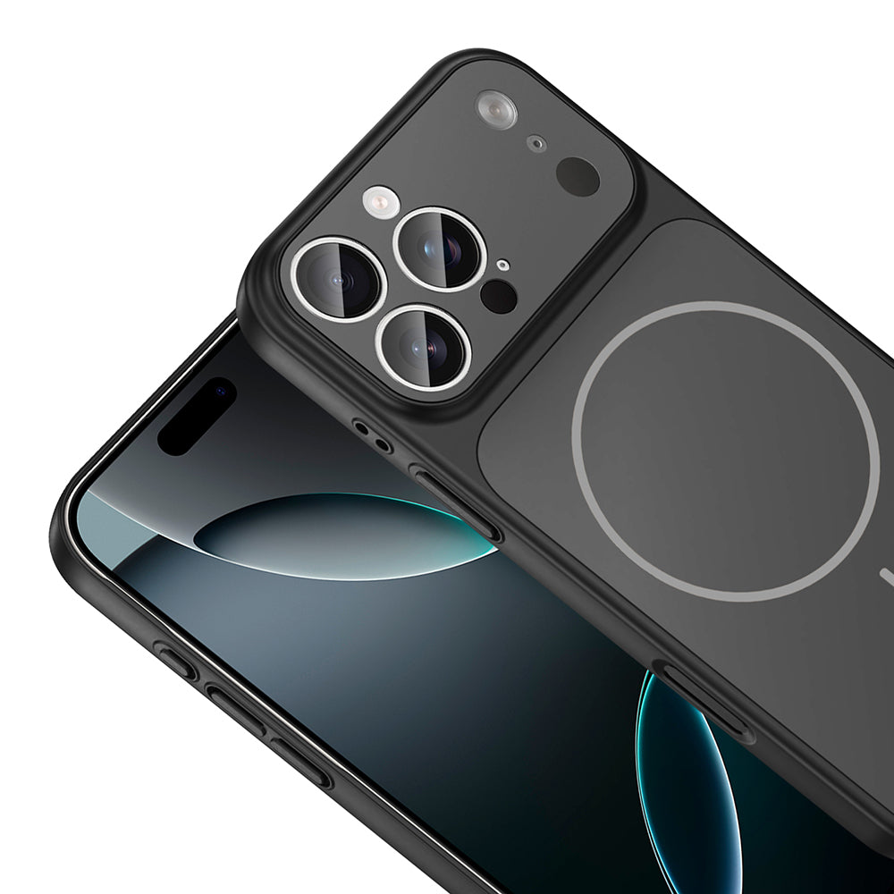 Apple iPhone 15 Pro Kılıf Zore M-Safe Şarj Özellikli Kamera Korumalı Formen Kapak Siyah