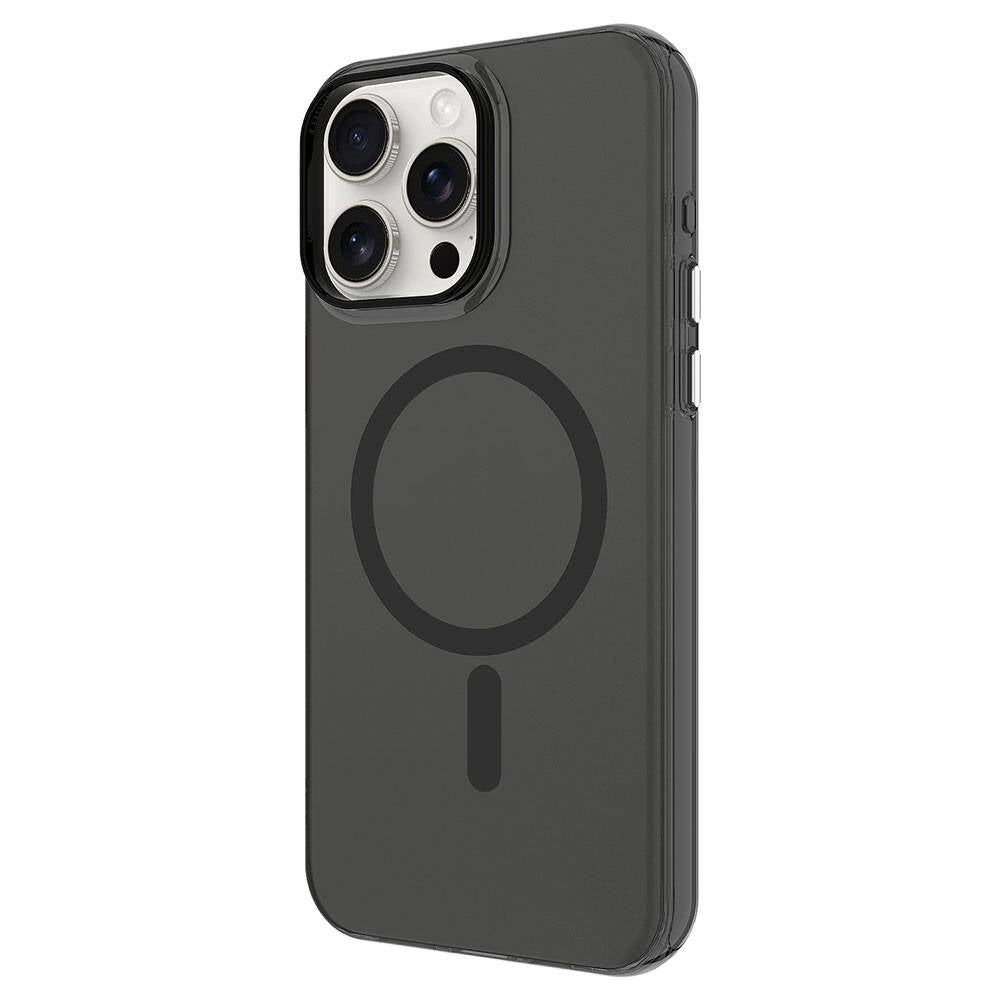 Apple iPhone 15 Pro Kılıf Zore M-safe Şarj Özellikli Buzlu Transparan C-Pro Sert Kapak Lacivert