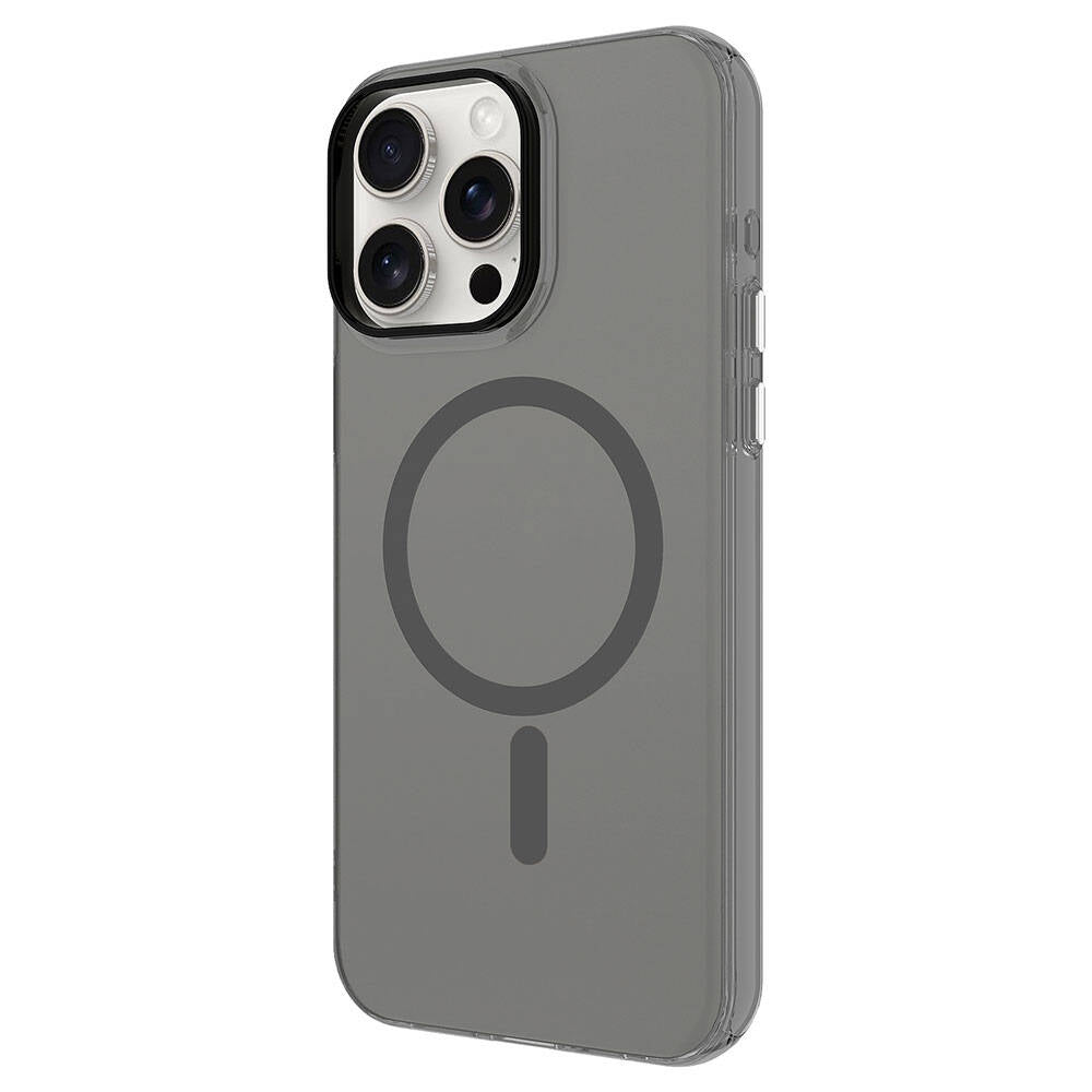 Apple iPhone 15 Pro Kılıf Zore M-safe Şarj Özellikli Buzlu Transparan C-Pro Sert Kapak Lacivert
