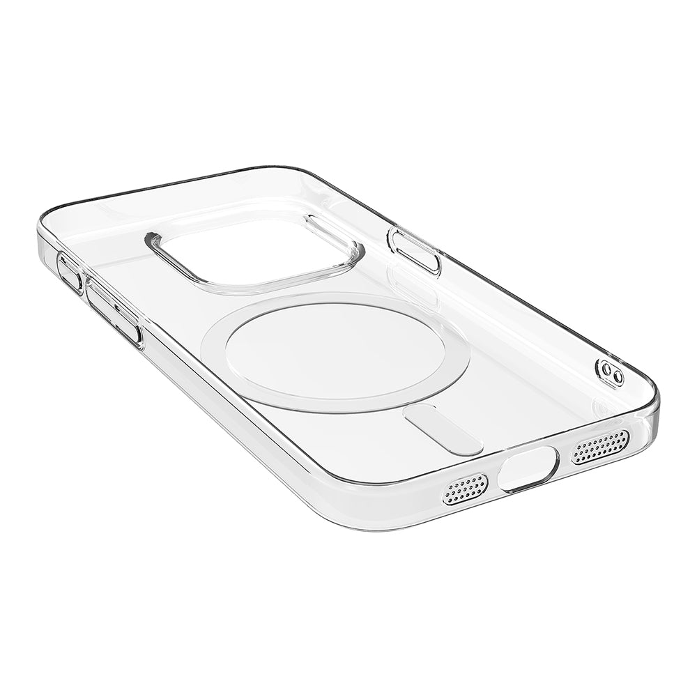 Apple iPhone 15 Pro Kılıf Zore M-safe Şarj Özellikli Şeffaf Tek Kamera Çerçeveli Porto Kapak Renksiz